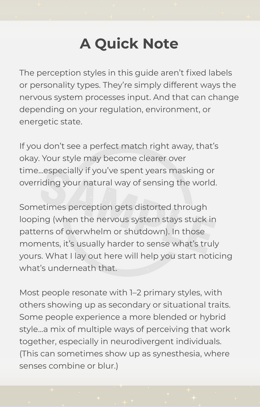 The Sensory Perception Styles Guide