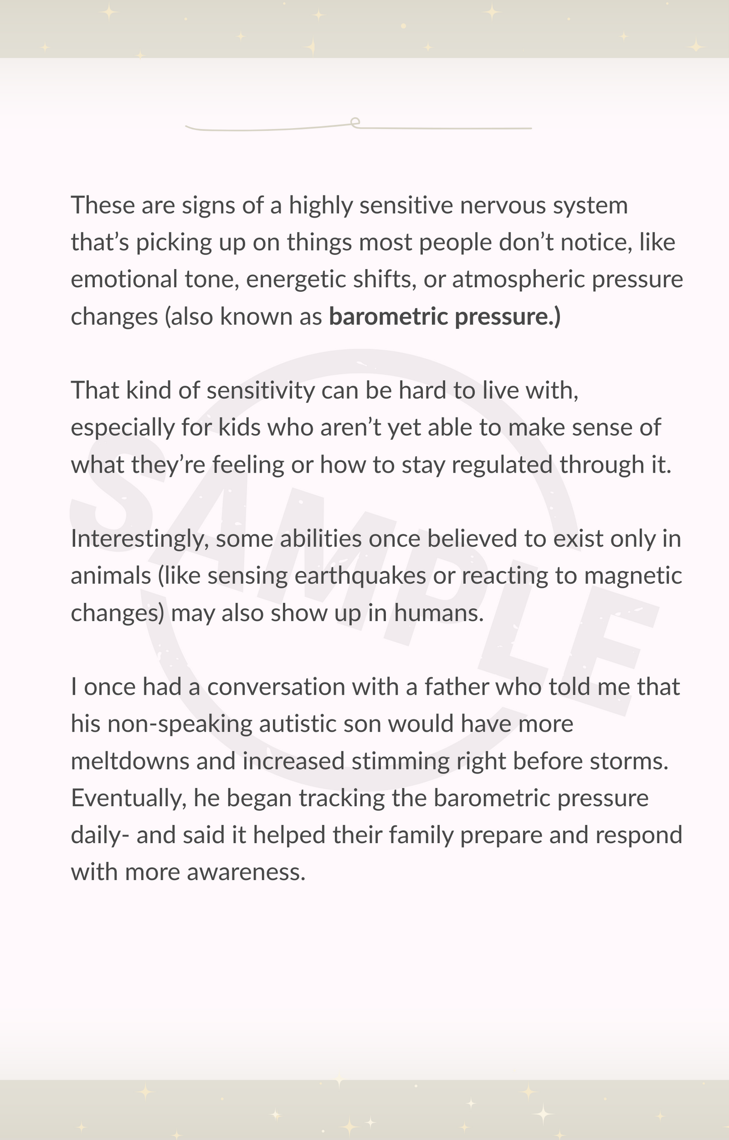 Text on a white background discussing signs of a highly sensitive nervous system.
