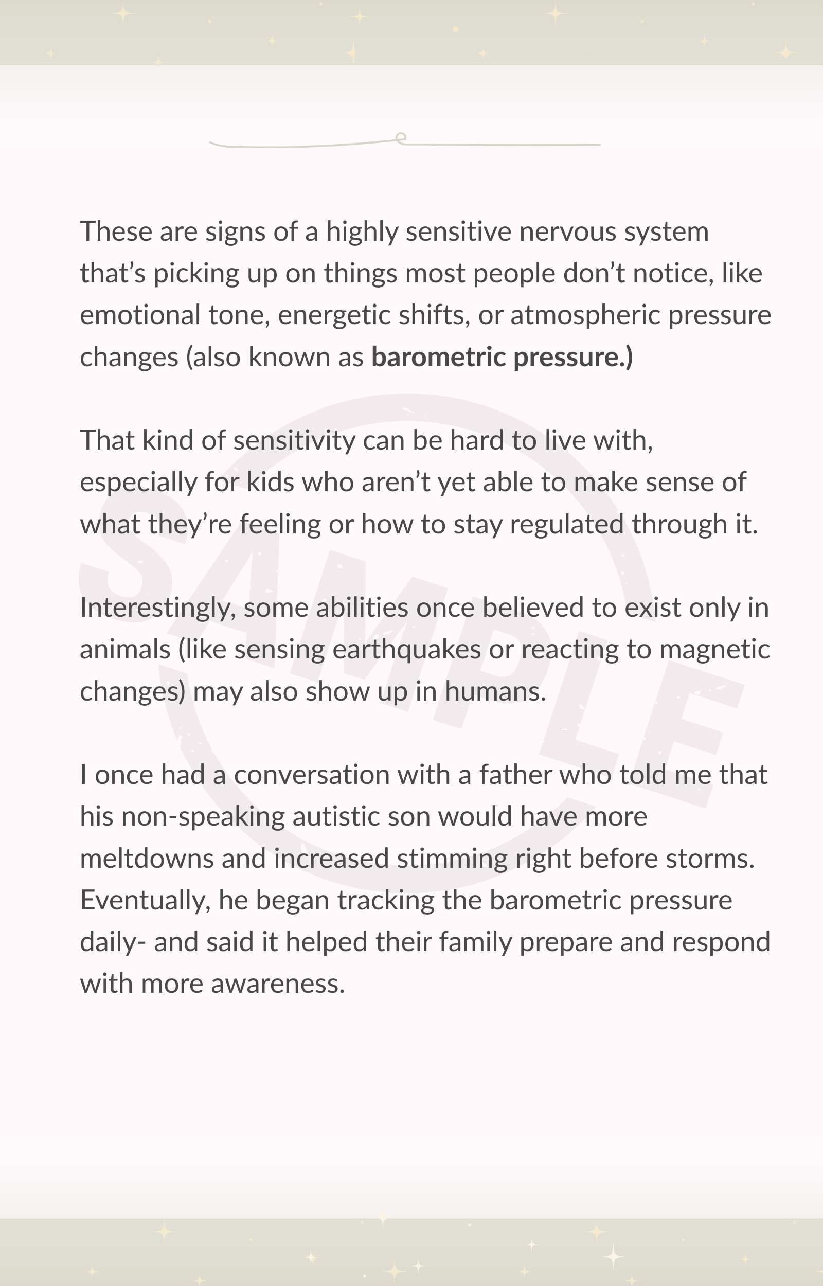 Text on a white background discussing signs of a highly sensitive nervous system.